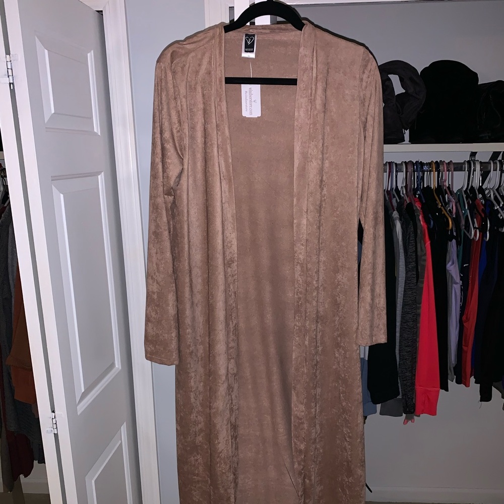 Suede cardigan